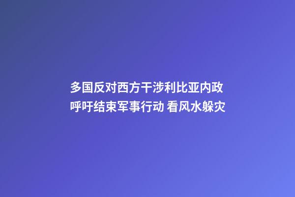 多国反对西方干涉利比亚内政 呼吁结束军事行动 看风水躲灾